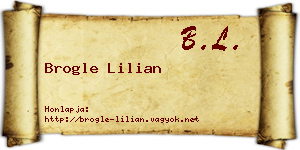 Brogle Lilian névjegykártya